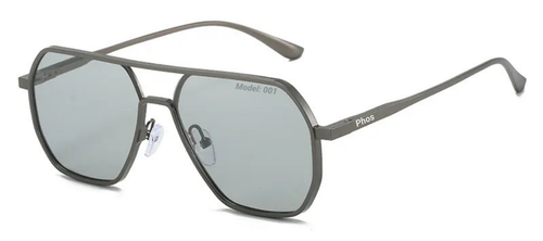 Phos gray photochromic sunglasses with a sleek frame design, displayed against a plain white background.